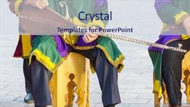  Presentation with percussion instrument - Presentation theme enhanced with silk road - folk uzbek percussion musical instrument background and a sky blue colored foreground