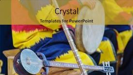  Presentation with percussion instrument - Cool new slides with silk road - folk uzbek percussion musical instrument backdrop and a gold colored foreground