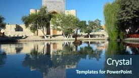  Presentation with uzbekistan - Presentation theme featuring silk road - lyab i hauz - complex background and a ocean colored foreground