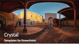  Presentation with uzbekistan - Colorful PPT layouts enhanced with silk road - panorama 360 degrees backdrop and a tawny brown colored foreground