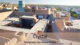  Presentation with building uzbekistan - Beautiful presentation theme featuring silk road - tourist taking pictures backdrop and a coral colored foreground