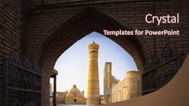  Presentation with complex - Theme having silk road - yard of poi kalyan oriental background and a wine colored foreground