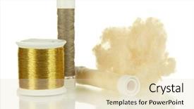  Presentation with thread - Presentation design with silk thread isolated on white background and a lemonade colored foreground