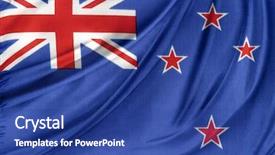  Presentation with new zealand - Colorful presentation design enhanced with silky new zealand flag backdrop and a ocean colored foreground