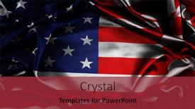  Presentation with american flag - PPT theme featuring silky-rippled-american-flag-stars background and a red colored foreground