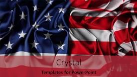  Presentation with american flag - Slide deck having silky-rippled-american-flag-stars background and a red colored foreground