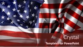  Presentation with stars stripes - PPT theme featuring silky-rippled-american-flag-stars background and a tawny brown colored foreground