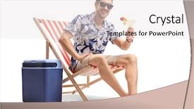  Presentation with cocktail - Beautiful slide deck featuring silla - tourist with a cocktail sitting backdrop and a sky blue colored foreground