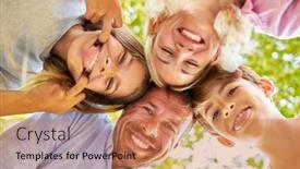  Presentation with children parents - Presentation theme having silly-children-stick-out background and a  colored foreground