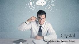  Presentation with magnifying glass - Audience pleasing PPT layouts consisting of silly face using magnifying glass backdrop and a  colored foreground