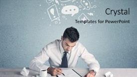  Presentation with swot analysis question mark word - Audience pleasing PPT theme consisting of silly face using magnifying glass backdrop and a  colored foreground