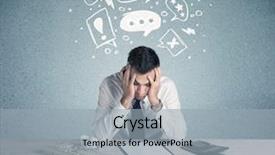  Presentation with magnifying glass - PPT theme having silly face using magnifying glass background and a light gray colored foreground