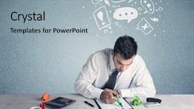  Presentation with swot analysis question mark word - Audience pleasing slide deck consisting of silly face using magnifying glass backdrop and a light blue colored foreground