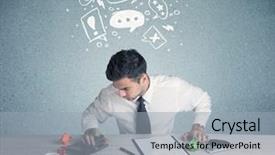  Presentation with swot analysis question mark word - Amazing presentation having silly face using magnifying glass backdrop and a  colored foreground