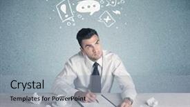  Presentation with magnifying glass - Beautiful presentation theme featuring silly face using magnifying glass backdrop and a  colored foreground