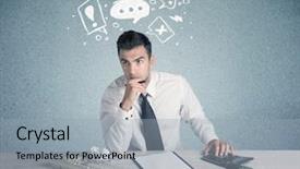  Presentation with magnifying glass - Beautiful slides featuring silly face using magnifying glass backdrop and a light gray colored foreground