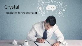  Presentation with swot analysis question mark word - Beautiful slides featuring silly face using magnifying glass backdrop and a  colored foreground