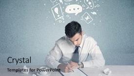  Presentation with magnifying glass - Presentation with silly face using magnifying glass background and a light gray colored foreground