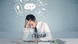  Presentation with swot analysis question mark word - PPT layouts enhanced with silly face using magnifying glass background and a  colored foreground