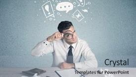  Presentation with magnifying glass - Slide set having silly face using magnifying glass background and a  colored foreground