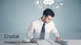  Presentation with magnifying glass - Slides enhanced with silly face using magnifying glass background and a light gray colored foreground