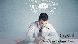  Presentation with swot analysis question mark word - Amazing PPT layouts having silly face using magnifying glass backdrop and a  colored foreground