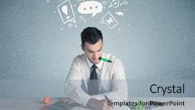  Presentation with swot analysis question mark word - Amazing slides having silly face using magnifying glass backdrop and a light gray colored foreground