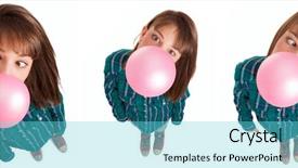  Presentation with chewing gum - Theme featuring silly face while chewing gum background and a seafoam green colored foreground