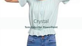  Presentation with teen girl - Colorful presentation theme enhanced with girl making grimace - funny monkey backdrop and a sky blue colored foreground