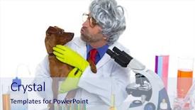  Presentation with veterinary laboratory - Presentation with silly veterinary man with dog background and a lemonade colored foreground