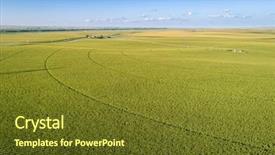  Presentation with corn field - Slides having silos - aerial view of corn field background and a tawny brown colored foreground