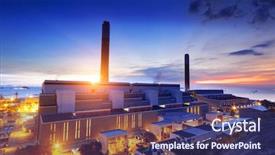  Presentation with petrochemical - Audience pleasing slide deck consisting of silos - glow light of petrochemical industry backdrop and a ocean colored foreground