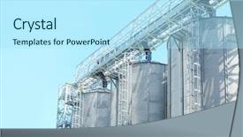  Presentation with elevator - Slides with silos - modern grain elevator background and a arctic colored foreground