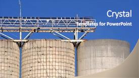  Presentation with cement factory - Presentation enhanced with cement factory - silos at a plant background and a  colored foreground