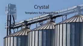  Presentation with agricultural economics - Cool new presentation theme with silos for agricultural goods backdrop and a light blue colored foreground