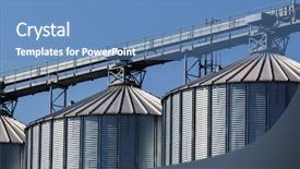  Presentation with agricultural economics - Colorful slides enhanced with silos for agricultural goods backdrop and a teal colored foreground