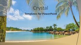  Presentation with singapore - Beautiful slides featuring siloso-beach-in-santosa-singapore backdrop and a light blue colored foreground