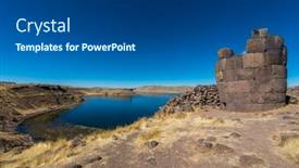 Presentation with peruvian cusines - Colorful slide set enhanced with silustani-tombs-in-the-peruvian backdrop and a dark gray colored foreground