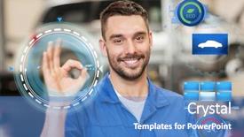  Presentation with mechanic car service repair maintenance - Slide deck with silva - car service repair maintenance background and a teal colored foreground