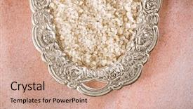  Presentation with naturally - Beautiful presentation design featuring minerals silver - french grey sea salt backdrop and a coral colored foreground