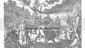  Presentation with jupiter - Colorful presentation theme enhanced with silver-age-scantily-clad-men backdrop and a light gray colored foreground