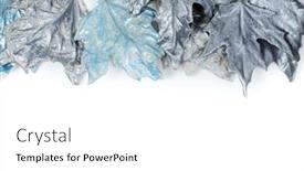  Presentation with autumn blue - Slide deck with silver-and-blue-autumn-leaf background and a white colored foreground