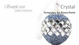  Presentation with silver christmas - Cool new presentation design with silver-and-blue-christmas-bauble backdrop and a white colored foreground