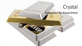  Presentation with gold bars - PPT theme having silver and gold bars computer background and a white colored foreground