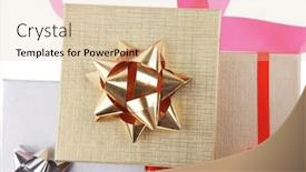  Presentation with pink gold - Amazing PPT layouts having silver and gold gift boxes with pink bow isolated over white background backdrop and a lemonade colored foreground