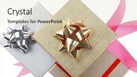  Presentation with pink gold - Slide deck enhanced with silver and gold gift boxes background and a lemonade colored foreground