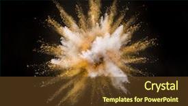  Presentation with explosion - PPT layouts consisting of silver and gold powder explosion background and a tawny brown colored foreground