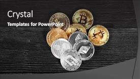  Presentation with ripple - PPT layouts having silver-and-golden-coins background and a dark gray colored foreground