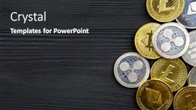  Presentation with ripple - PPT theme consisting of silver-and-golden-coins background and a dark gray colored foreground