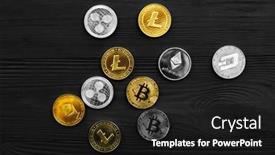  Presentation with ripple - Beautiful PPT layouts featuring silver-and-golden-coins backdrop and a dark gray colored foreground